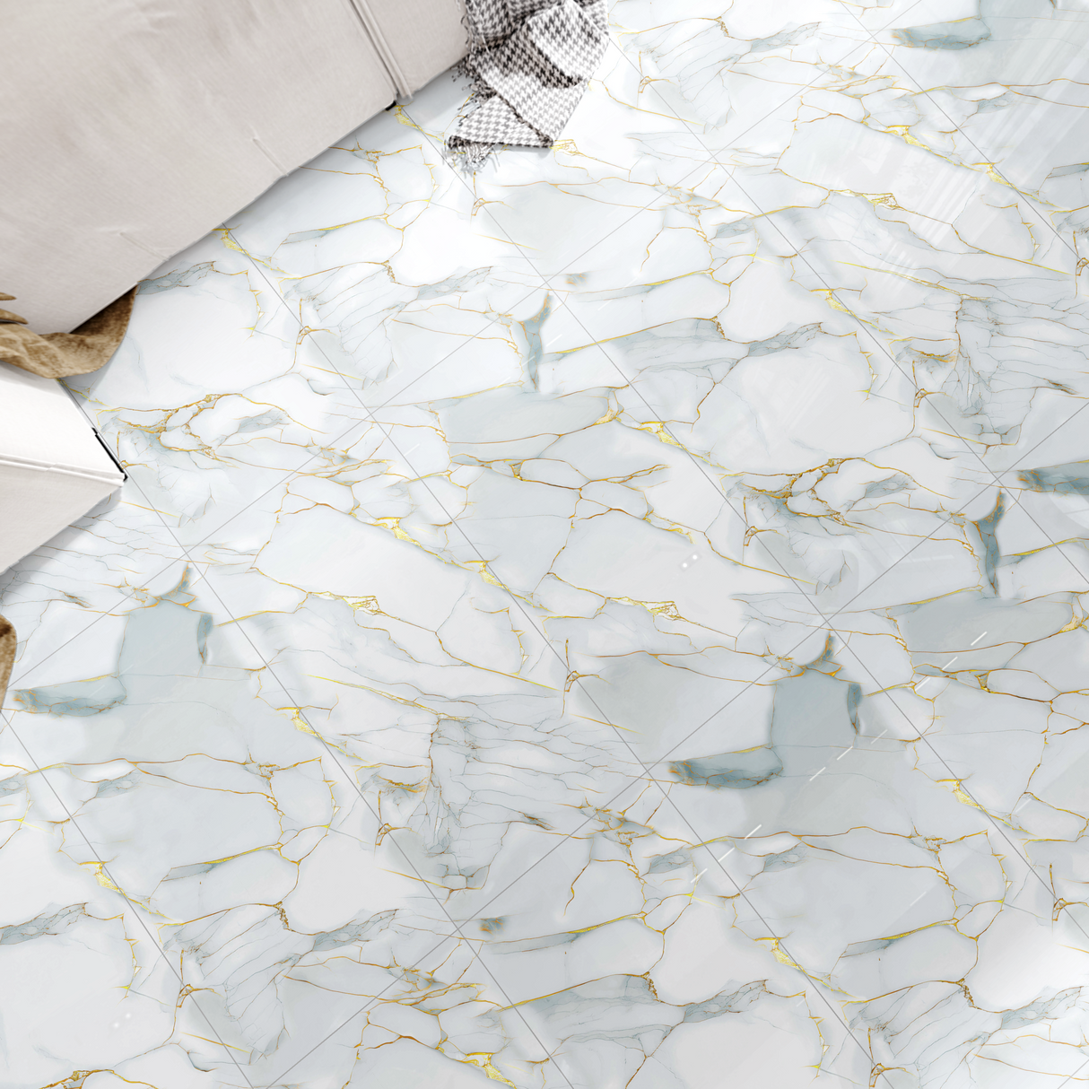 Carrelage effet marbre semi-brillant - Crystal Aqua Onyx - 60x120cm