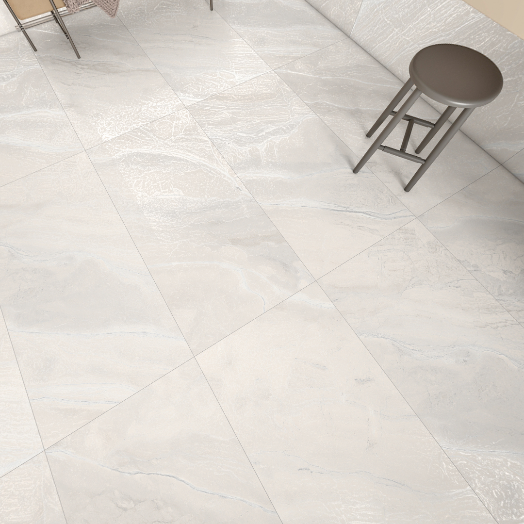 Carrelage effet marbre mat 3D - Cusset Blanc 3D - 60x120cm