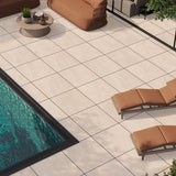 Carrelage effet pierre mat antidérapant - Dante Beige - 60x60x2cm