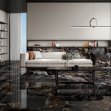 Carrelage effet marbre brillant - Dazzle Onyx Black - 60x120cm