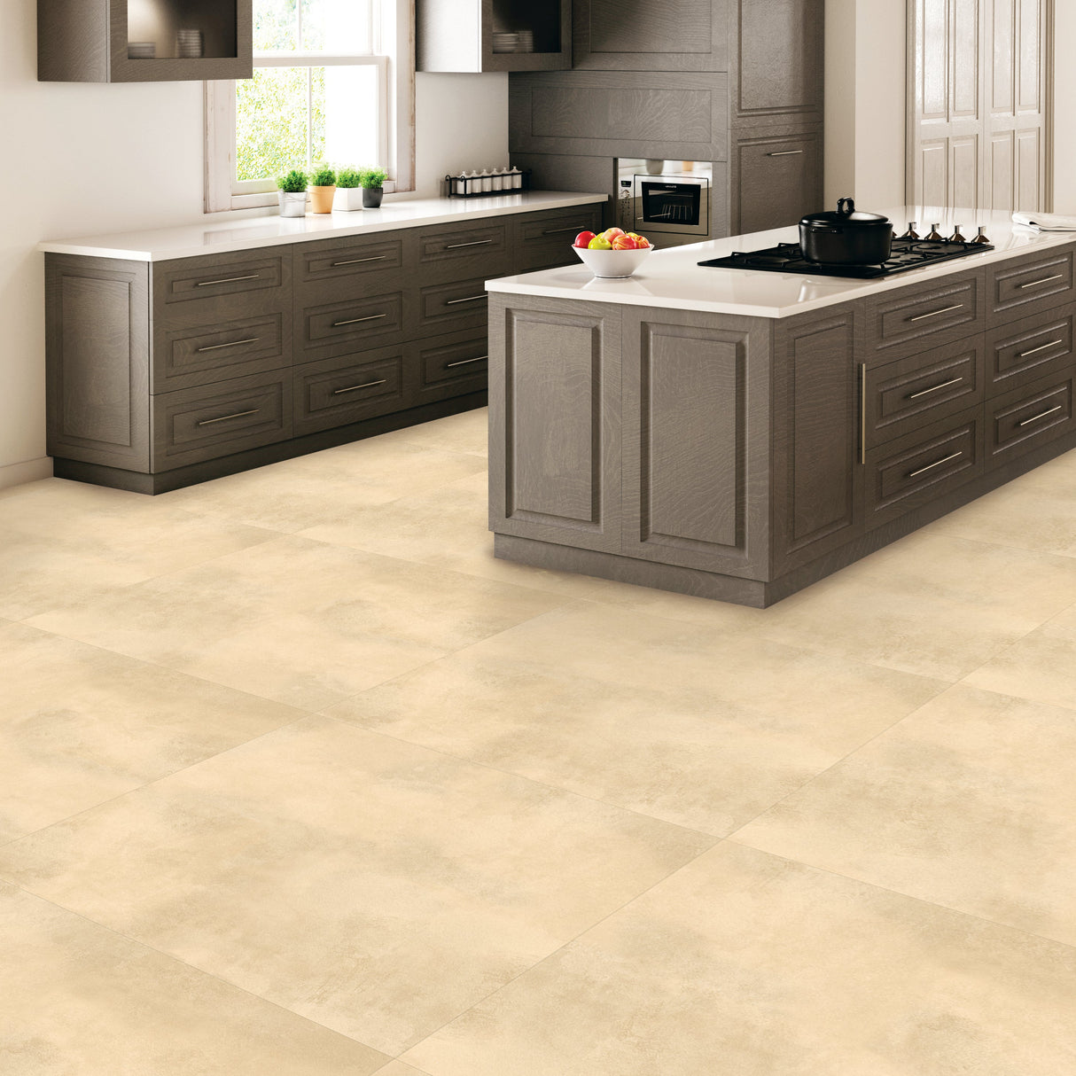 Carrelage effet béton mat - Denver Ivory - 100x100cm