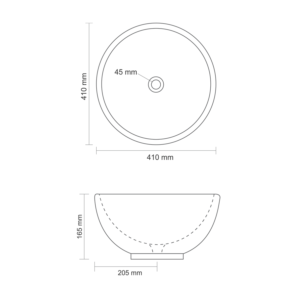 Vasque à poser ronde noire - Earth Blue Rainbow  – Finition mat satin (Ø 41 cm)
