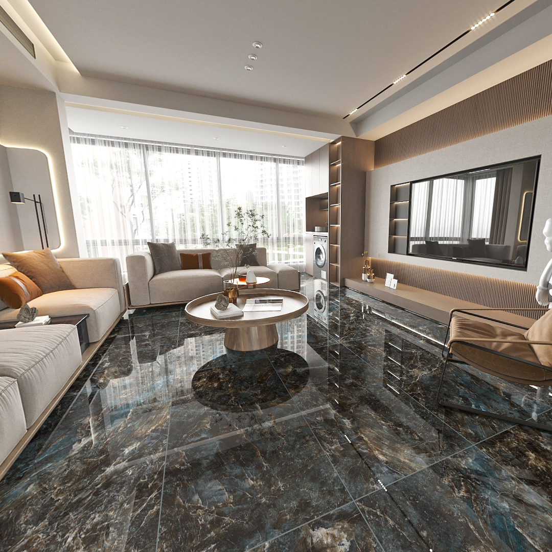 Carrelage effet marbre semi-brillant - Edmonton - 60x120cm