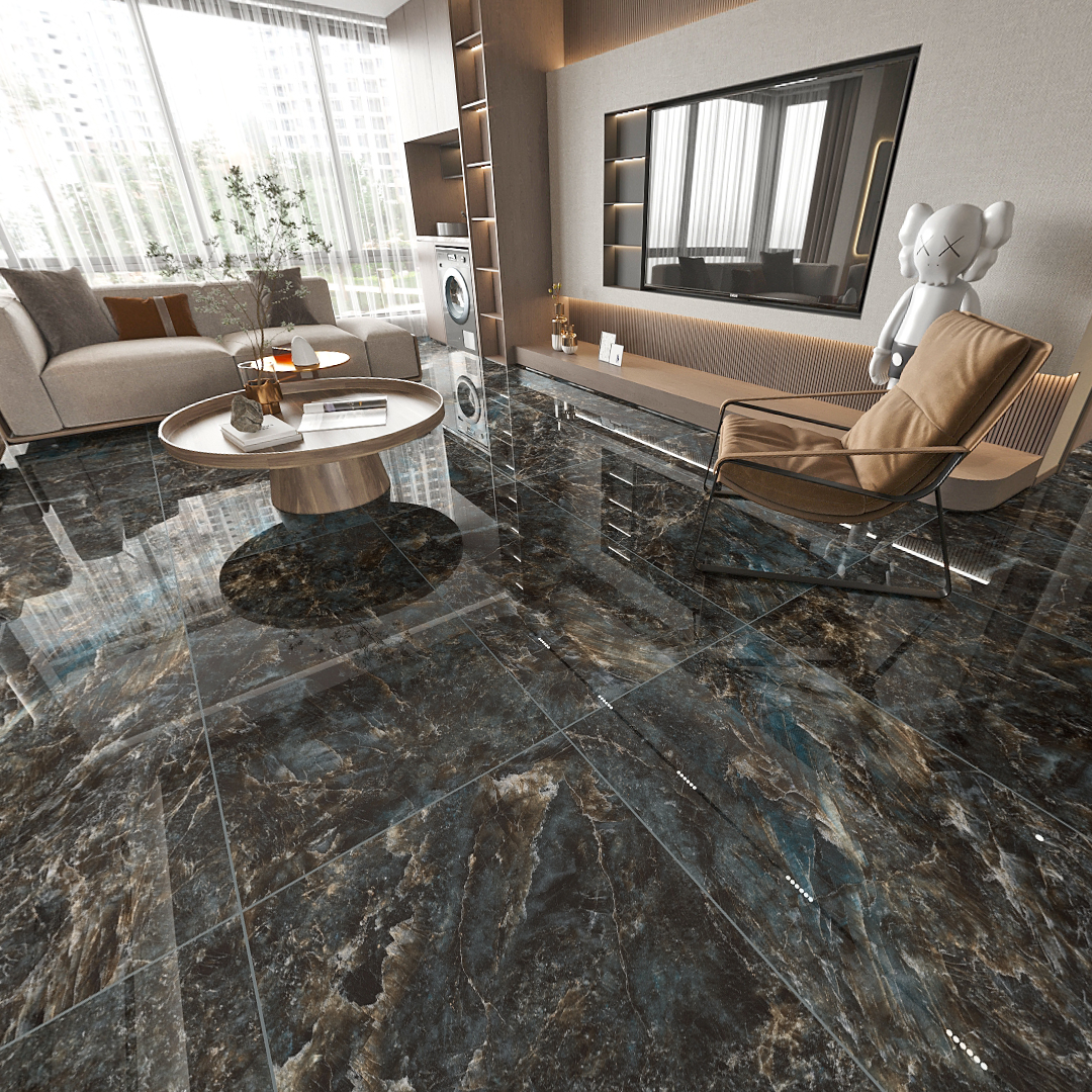 Carrelage effet marbre semi-brillant - Edmonton - 60x120cm