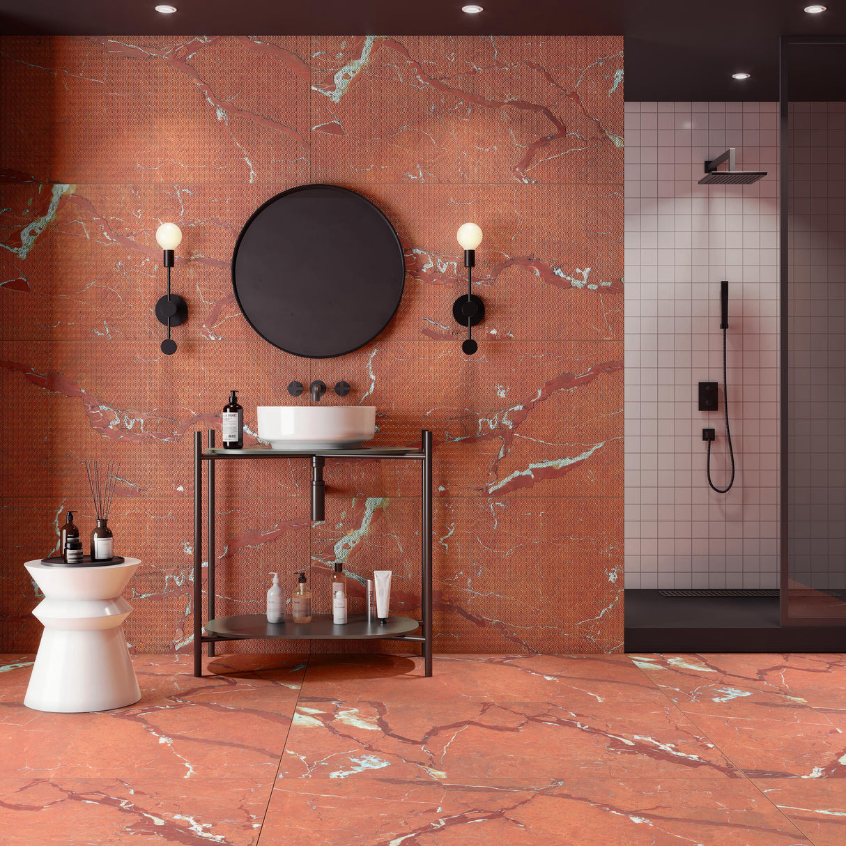 Carrelage effet marbre mat 3D - Element Brique - 60x120cm