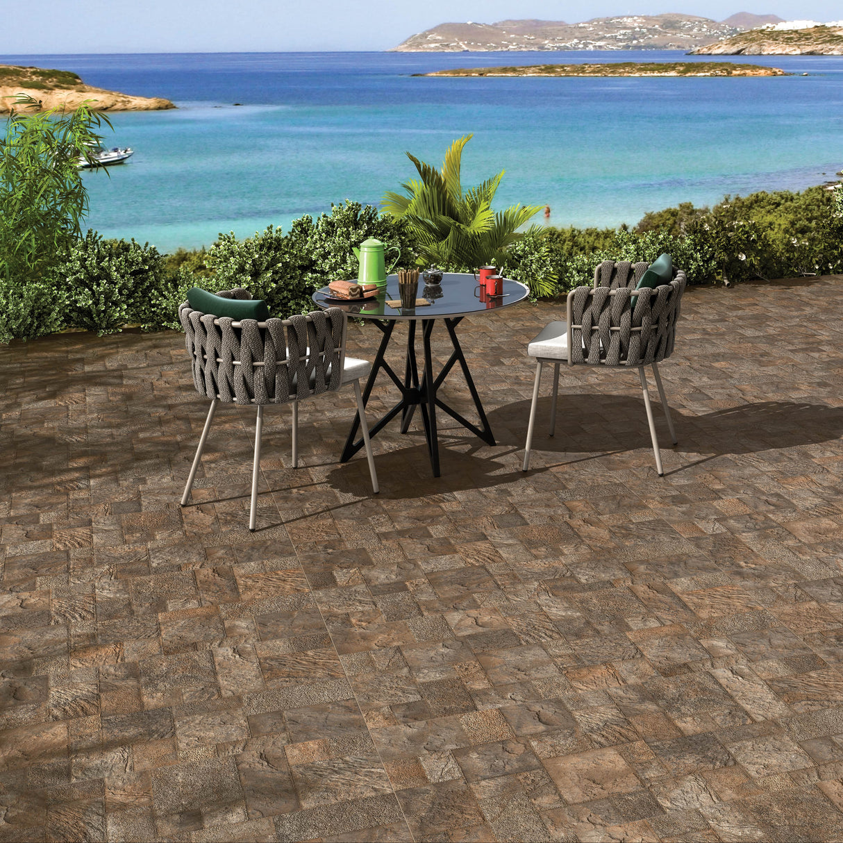 Carrelage effet pierre mat - Evardo brown - 60x120cm