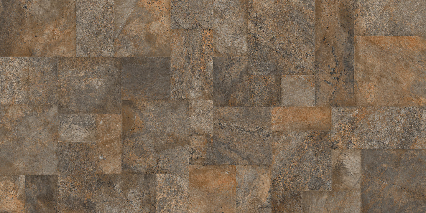 Carrelage effet pierre mat - Evardo brown - 60x120cm