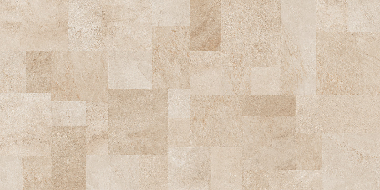 Carrelage effet pierre mat - Evardo crema - 60x120cm