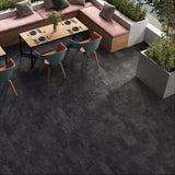 Carrelage effet décoratif pierre mat 3D - Evardo Nero - 60x120cm