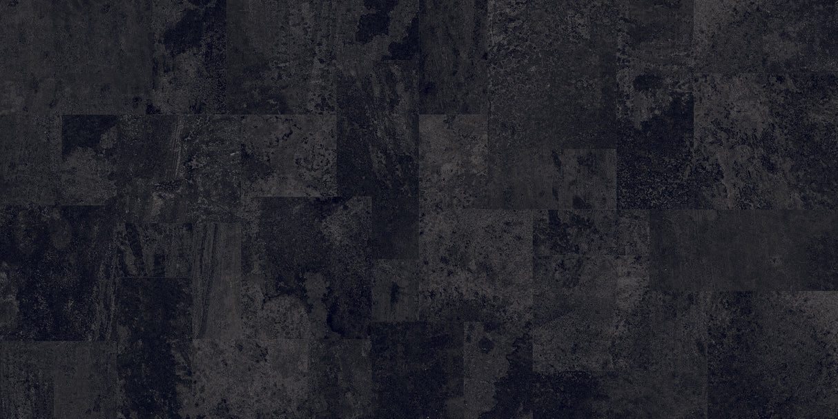 Carrelage effet décoratif pierre mat 3D - Evardo Nero - 60x120cm