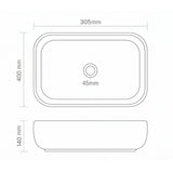 Vasque à poser rectangulaire blanche - Fia White - Finition brillante (40 x 30,5cm)