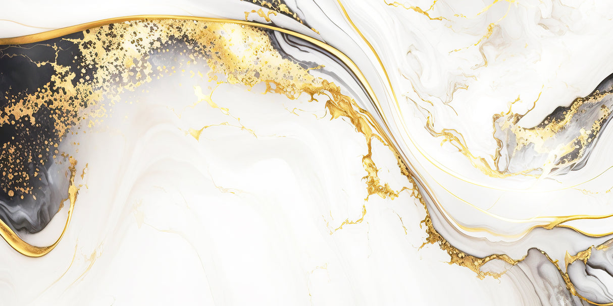 Carrelage effet marbre brillant- Flock White - 60x120cm