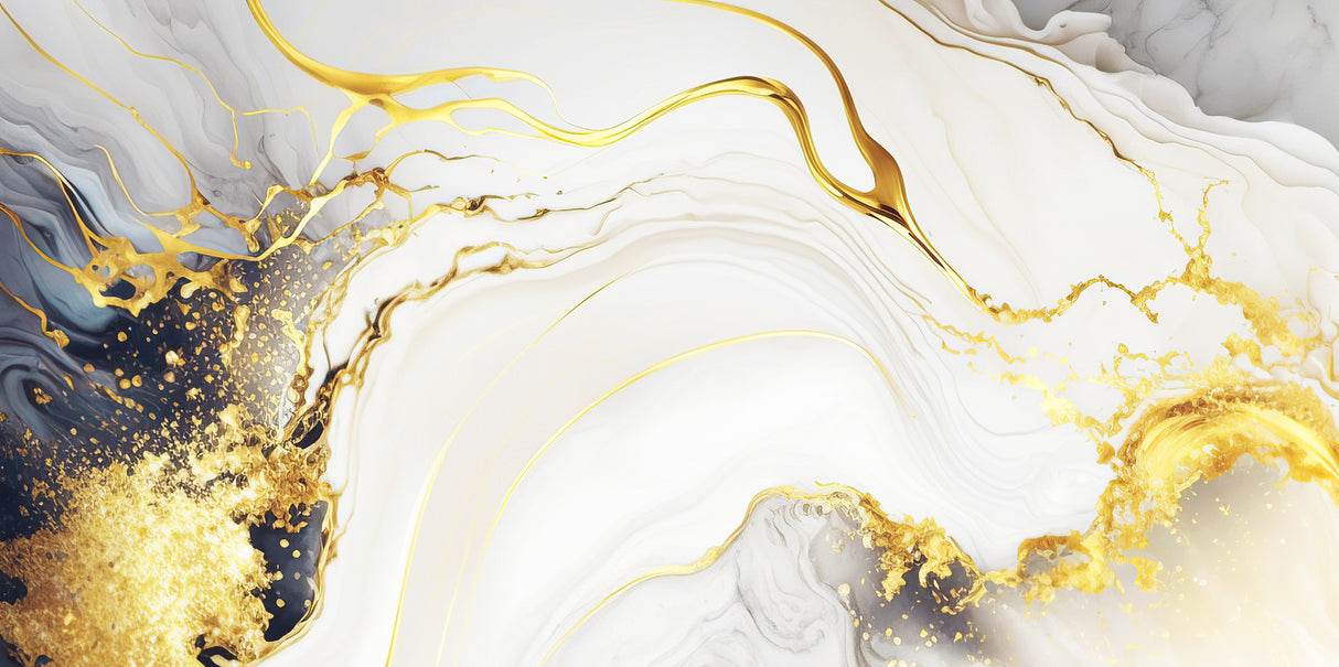 Carrelage effet marbre brillant- Fluid Gold - 60x120cm