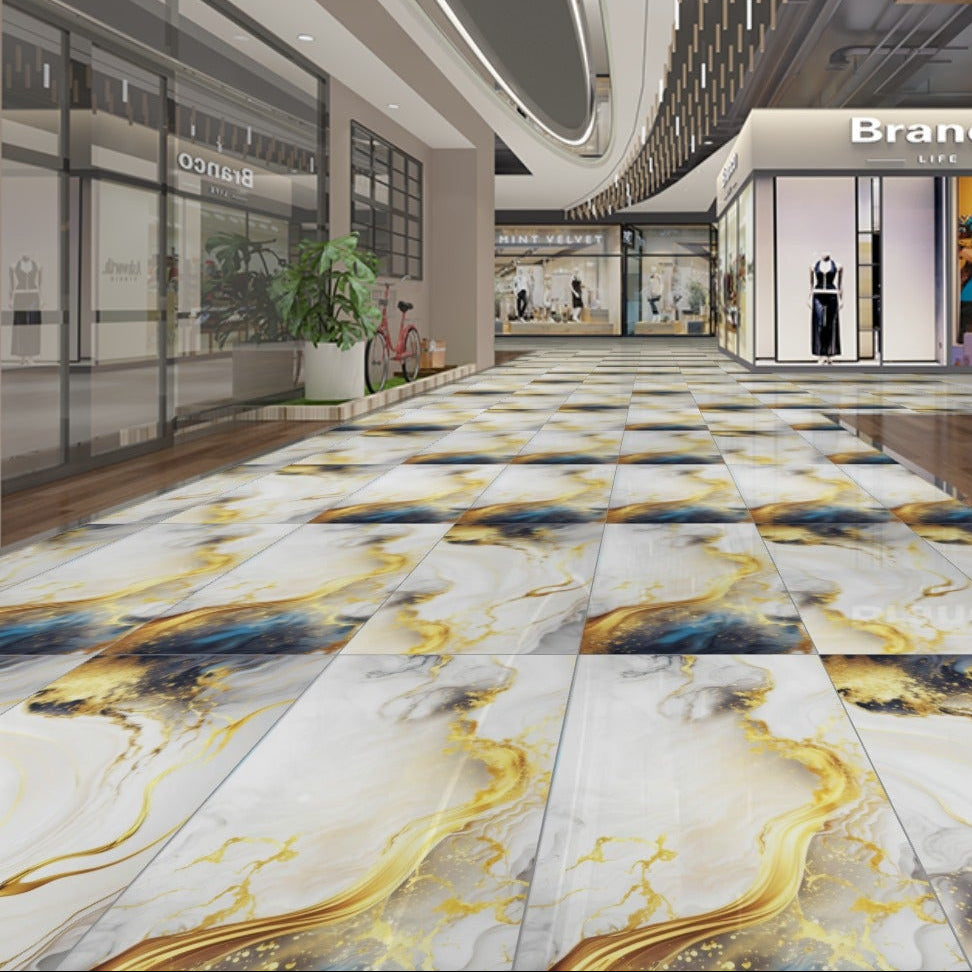 Carrelage effet marbre brillant- Fluid Gold - 60x120cm