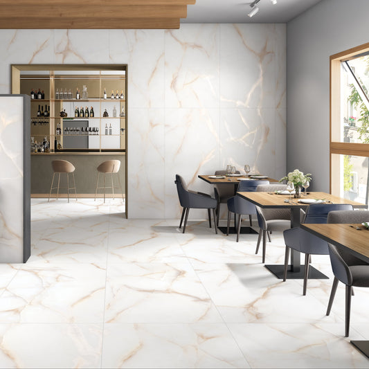 Carrelage effet marbre mat - Forenz Gold - 60x120cm