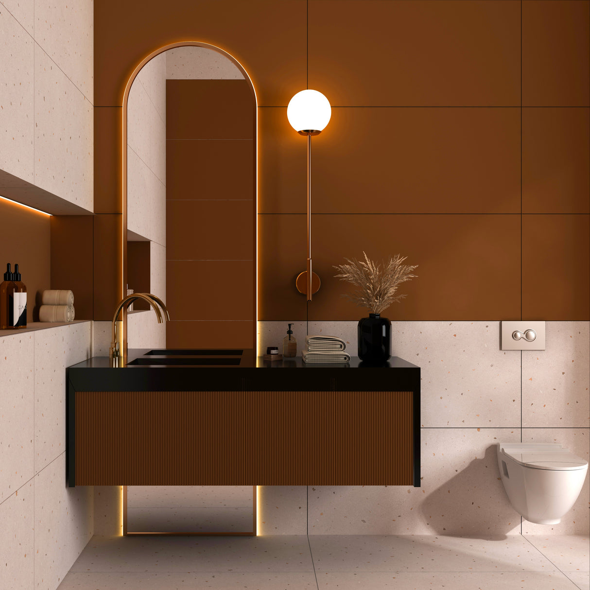 Carrelage uni semi-brillant - Gracia Clay - 60x120cm