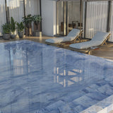 Carrelage effet marbre brillant - Grassland Blue - 60x120cm