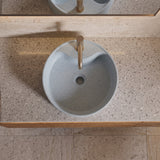 Vasque à poser ronde bleue - Grigio Liner Stone - Finition brillante (Ø 44,5 cm)