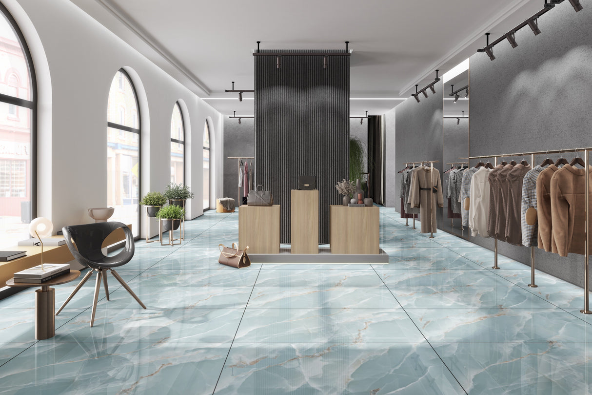 Carrelage Infinie Azur 60x120 cm – Fraîcheur et Modernité Élégante