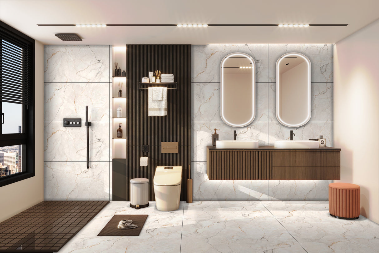 Carrelage Infinie Éclair 60x120 cm – Luminance et Raffinement Contemporain