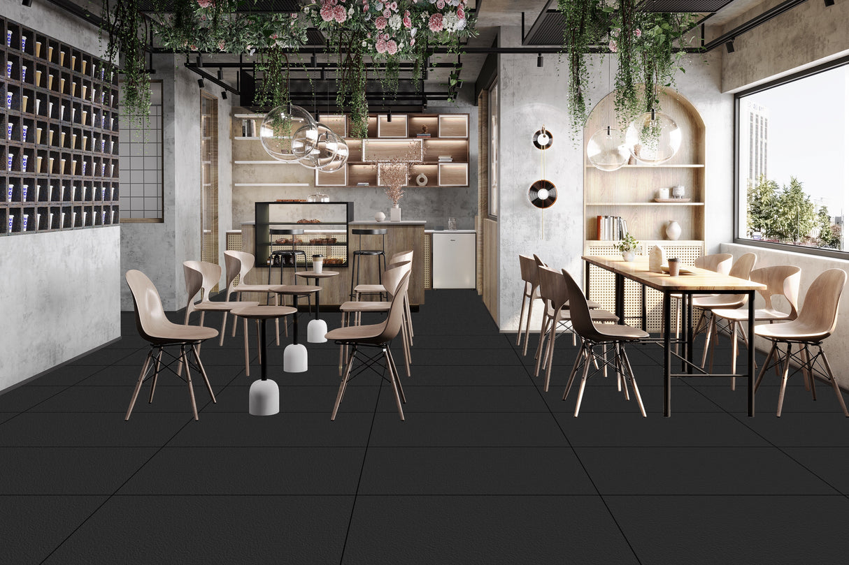 Carrelage Litchi Noir 60x120 cm – Élégance Sombre et Raffinement Moderne