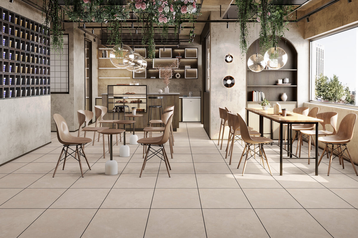 Carrelage Abricot Ivoire 60x60 cm – Élégance et Luminosité Naturelle