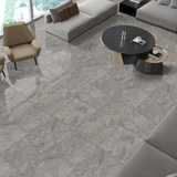 Carrelage effet pierre gris brillant - Infini Boston Gris - 60x120cm