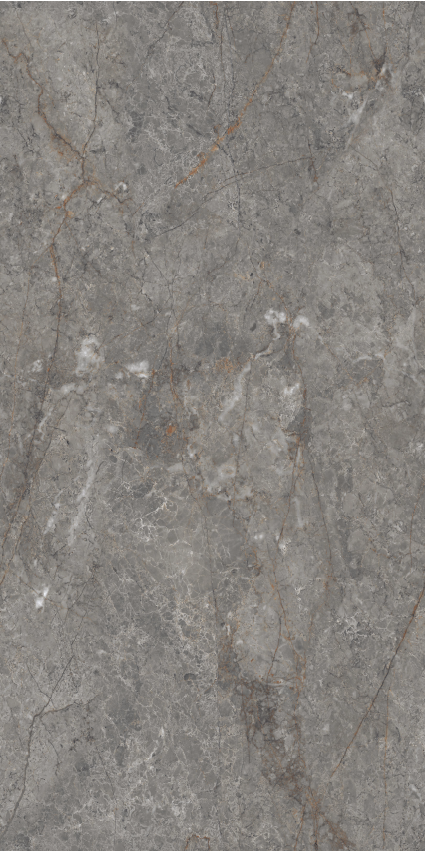 Carrelage effet pierre gris brillant - Infini Boston Gris - 60x120cm