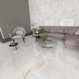 Carrelage effet marbre brillant- Infini Nuage Blanc - 60x120cm