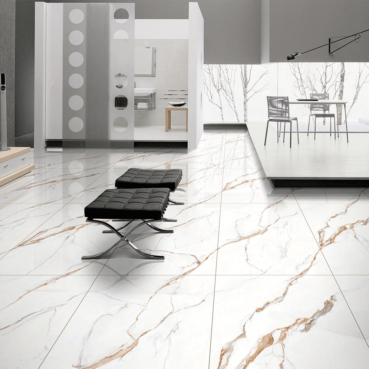 Carrelage effet marbre brillant- Infini Paris - 60x120cm