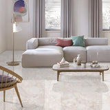 Carrelage effet pierre beige brillant - Infini Roche de Neige - 60x120cm