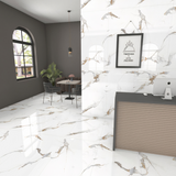 Carrelage effet marbre brillant- Infini Statuario Lithique - 60x120cm