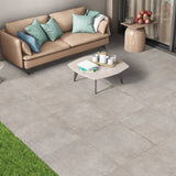 Carrelage effet pierre gris mat antidérapant - Jason Steel - 60x60x2cm