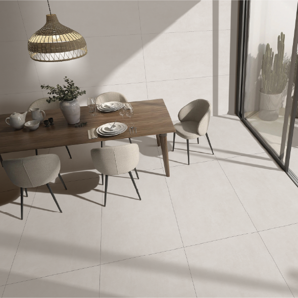 Carrelage effet pierre mat - Litique Blanc - 60x120cm