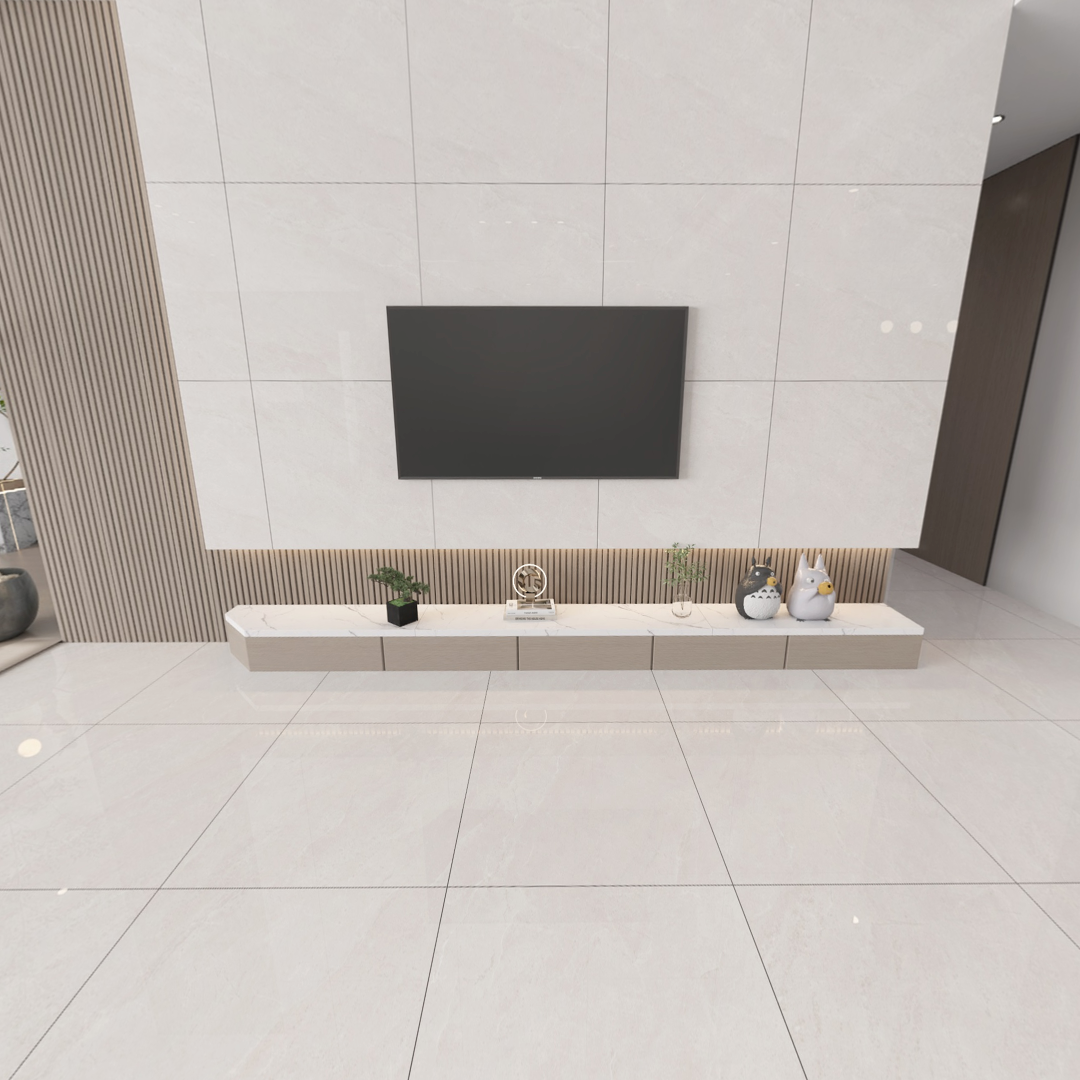 Carrelage effet marbre brillant - Liza Blanc - 60x60cm