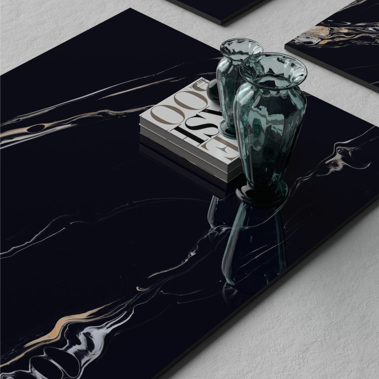 Carrelage effet marbre brillant - Luxona Black - 60x120cm