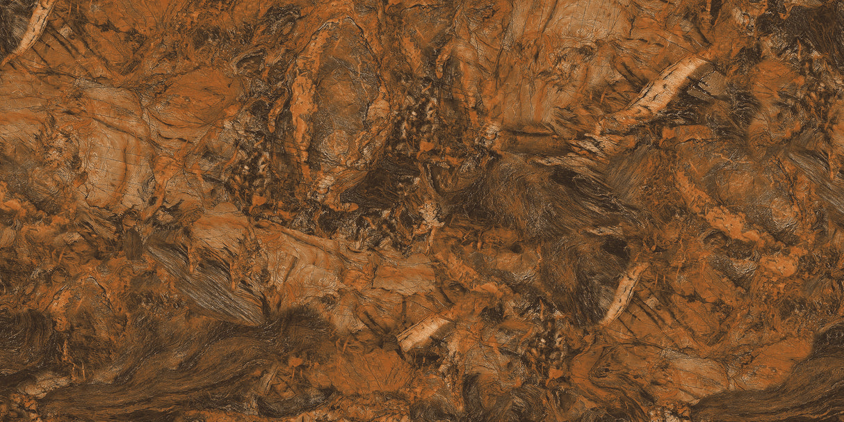 Carrelage effet marbre marron brillant - L'Isle D'Abeau - 60x120cm