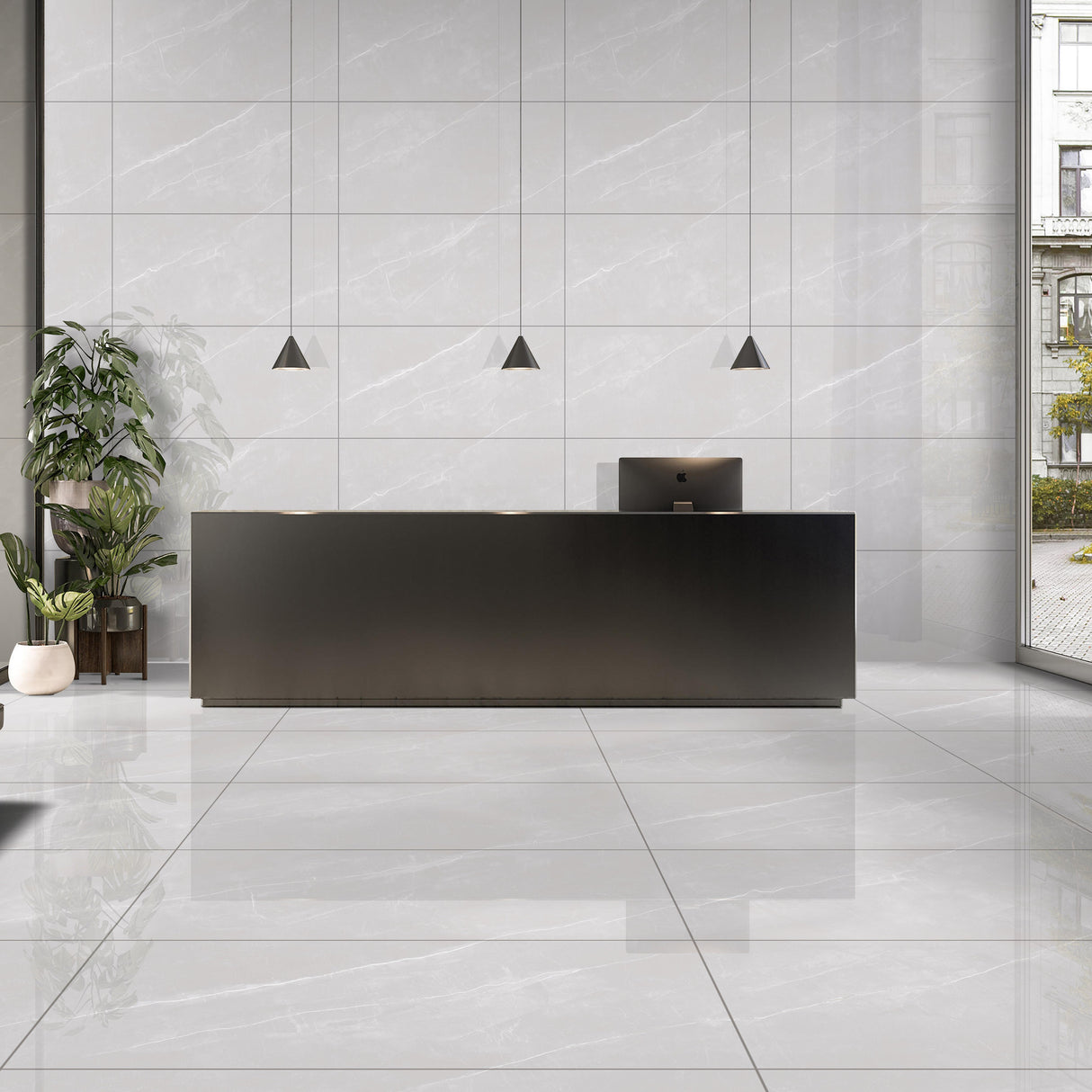 Carrelage effet marbre brillant - Marmi Armani Blanco - 60x120cm