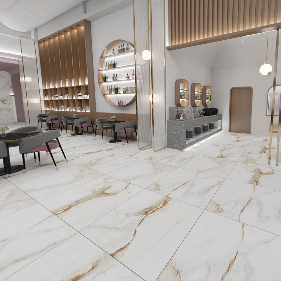 Carrelage effet marbre mat - Marmore Blanc - 60x60cm