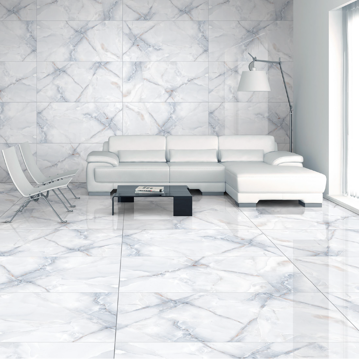 Carrelage effet marbre brillant- Morix Ocean - 60x120cm