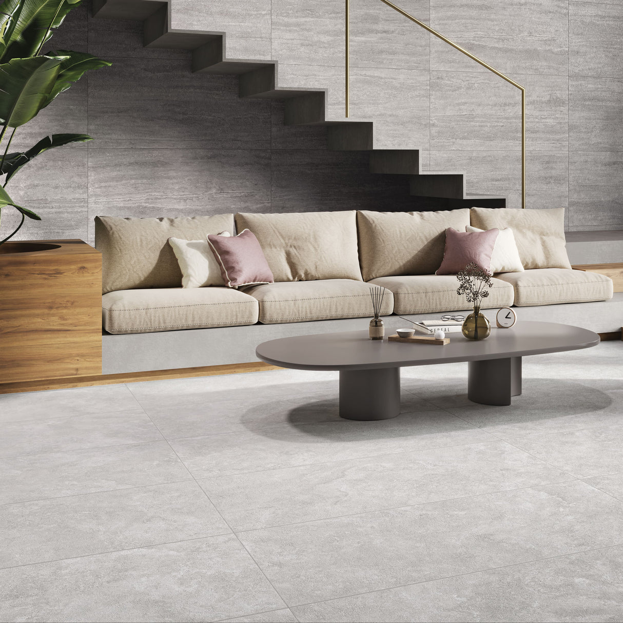 Carrelage effet pierre mat - Mystical virtue gris - 60x120cm