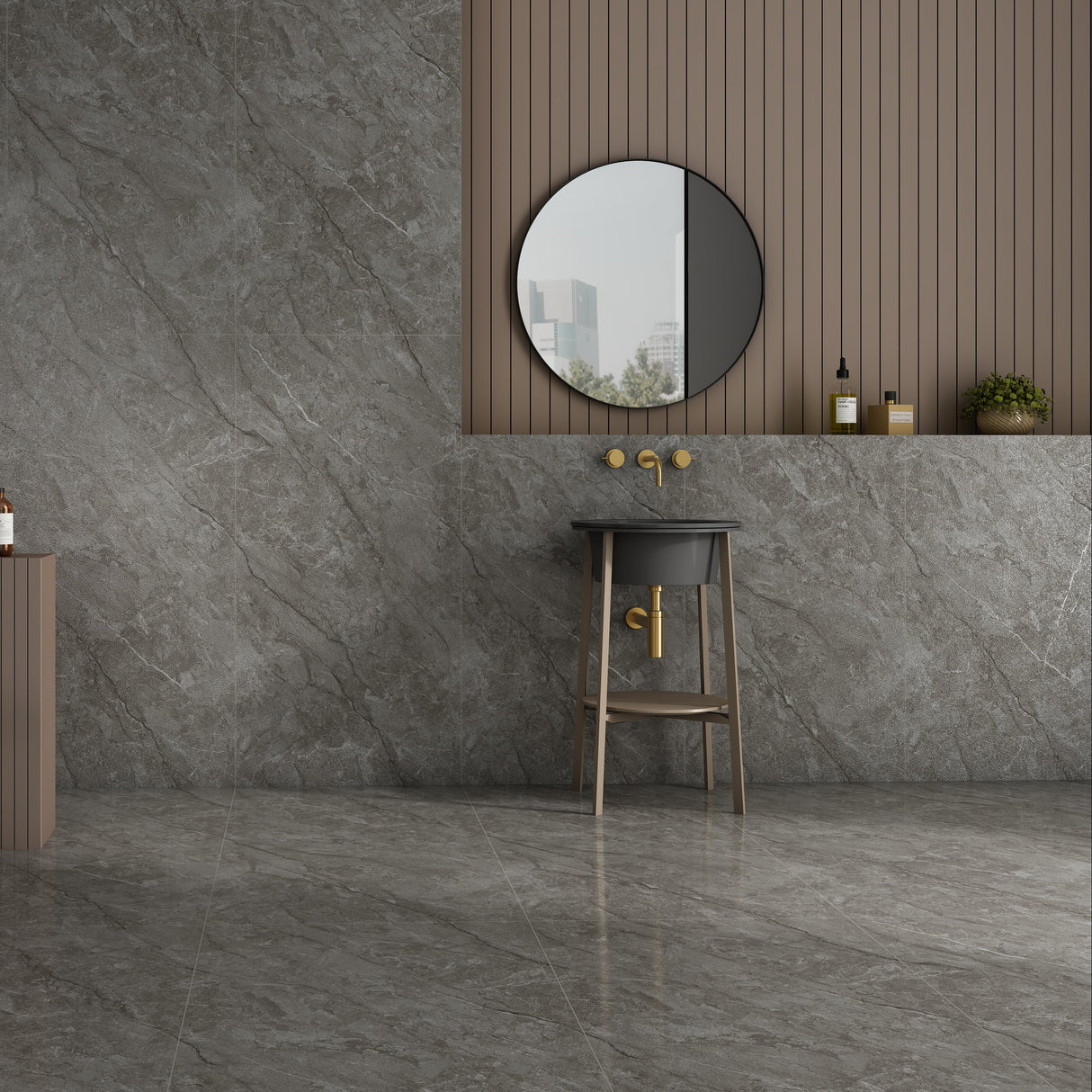 Carrelage effet marbre semi-brillant - Noir Infini Absolu - 60x120cm