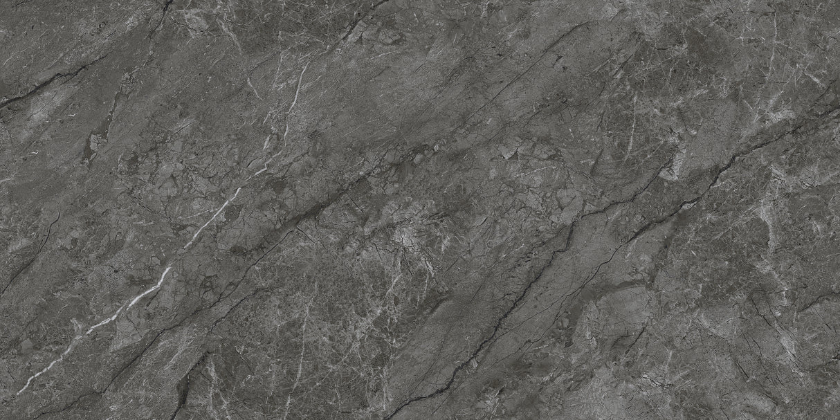 Carrelage effet marbre semi-brillant - Noir Infini Absolu - 60x120cm
