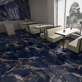 Carrelage effet marbre brillant- Noir Onyx - 60x120cm