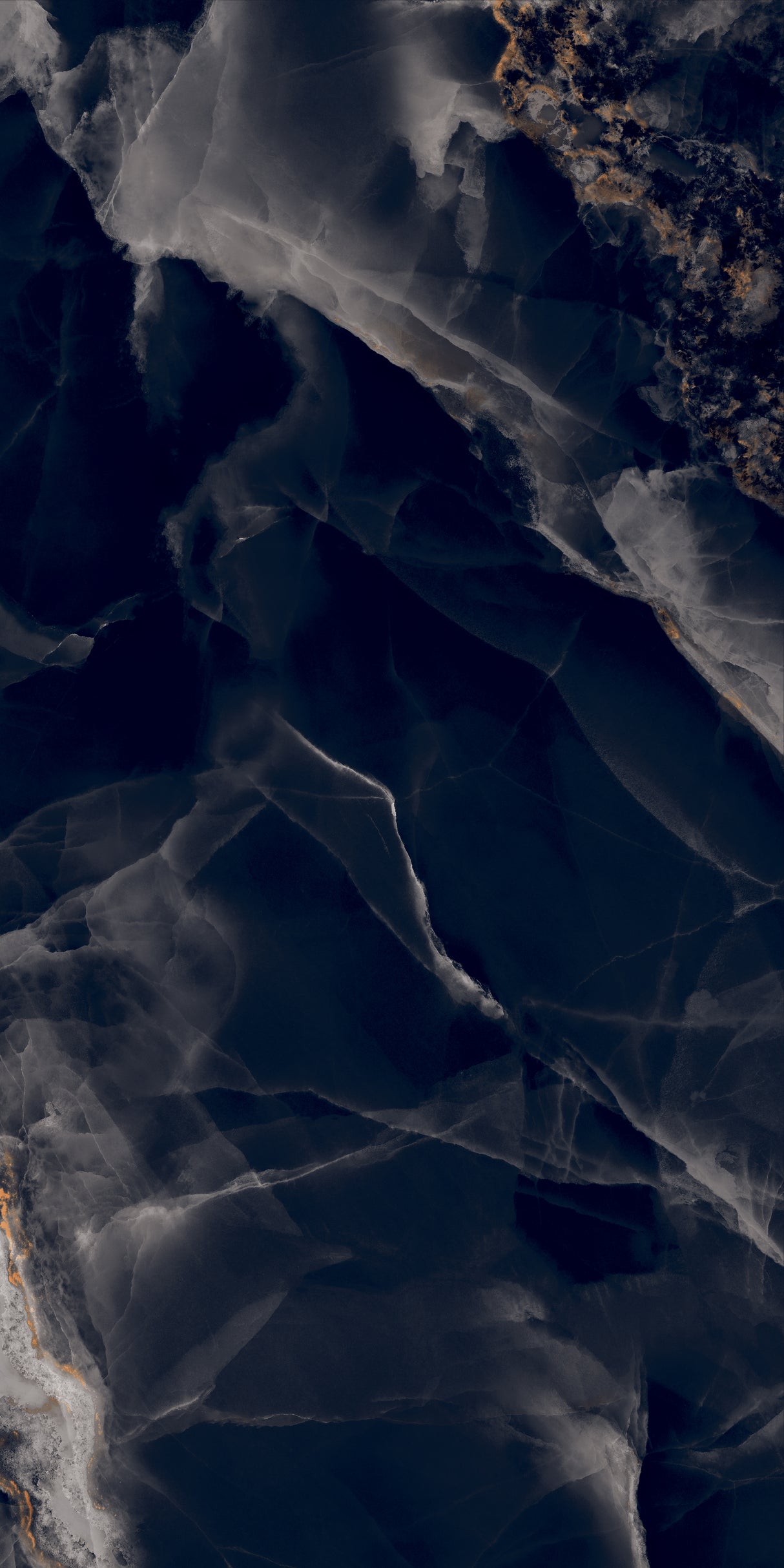 Carrelage effet marbre brillant- Noir Onyx - 60x120cm