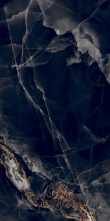 Carrelage effet marbre brillant- Noir Onyx - 60x120cm