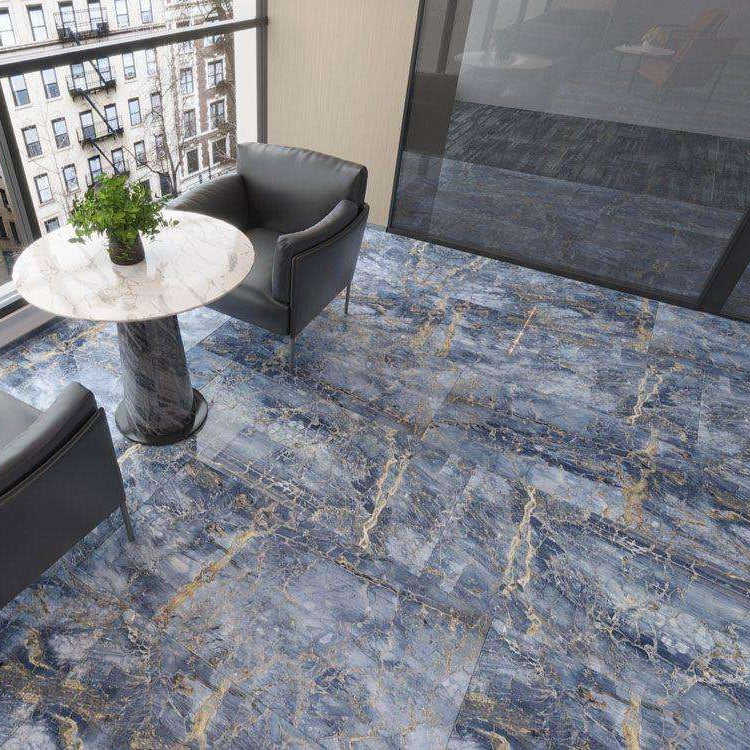 Carrelage effet marbre brillant - Notte Blue - 60x120cm