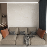 Carrelage effet marbre beige mat satin - Onyx Fleur Beige - 60x120cm