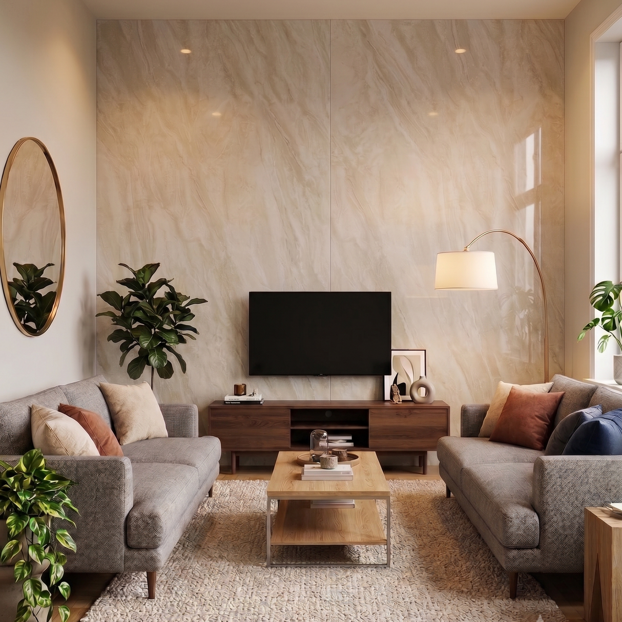 Panneau mural PVC effet pierre beige - PVC 10 - 260x122cm