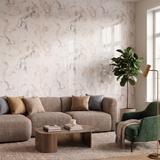Panneau mural PVC effet marbre blanc et or - PVC 3 - 260x122cm